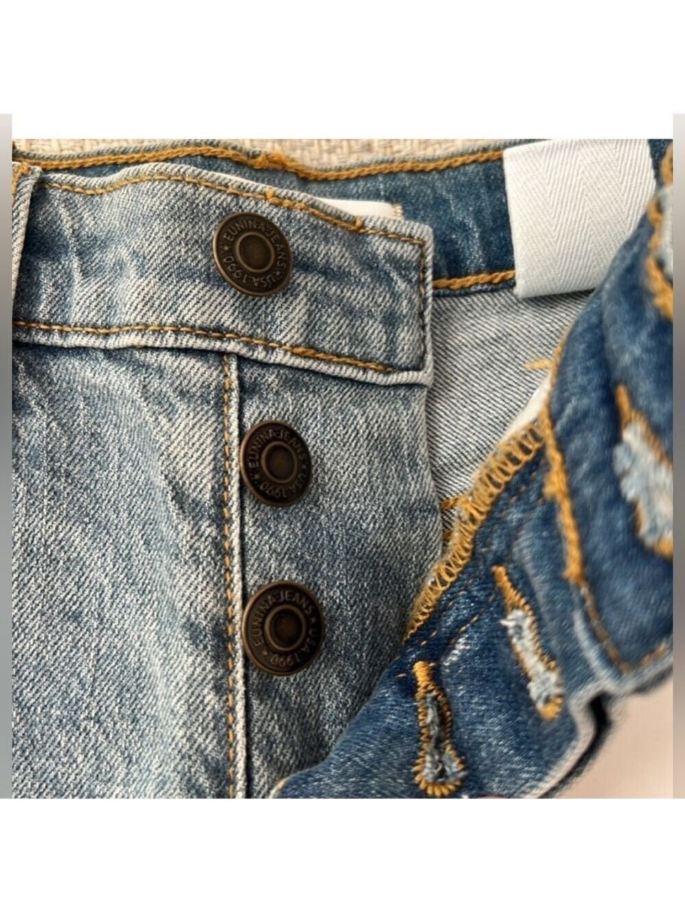 NWT Eunina Distressed Denim Shorts - Picture 3 of 4